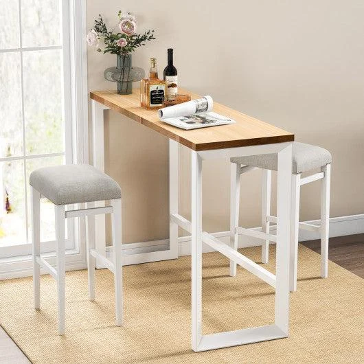 Costway 29.5" 2 Pieces Backless Barstools with Padded Seat Cushions