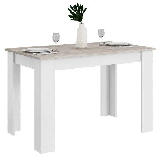 Costway 47" Light Gray Dining Table for Kitchen and Dining Room