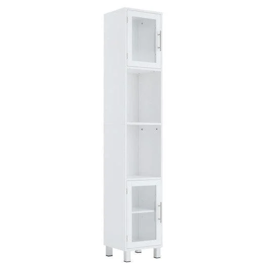 Costway 71 Inch Height Wooden Organizer Bathroom Tall Tower Storage Cabinet Unit