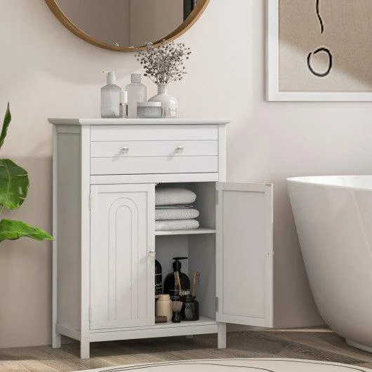 Costway Free Standing Bathroom Storage Cabinet with Large Drawer
