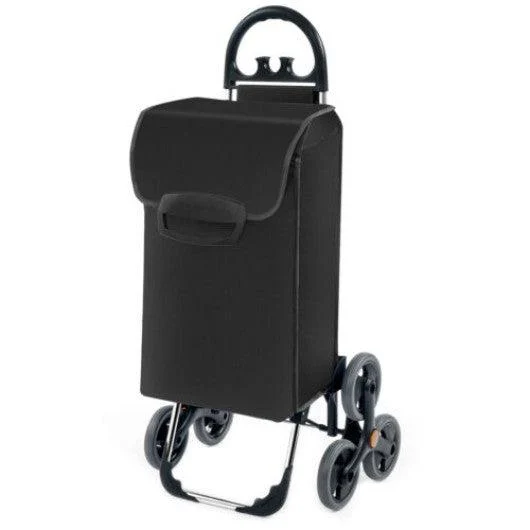 Costway Gray Folding Stair Climbing Shopping Cart with Removable Bag and Handle