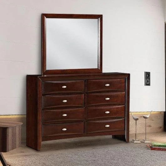 Costway Storage 8 Dresser Chest Furniture with Mirror Standard