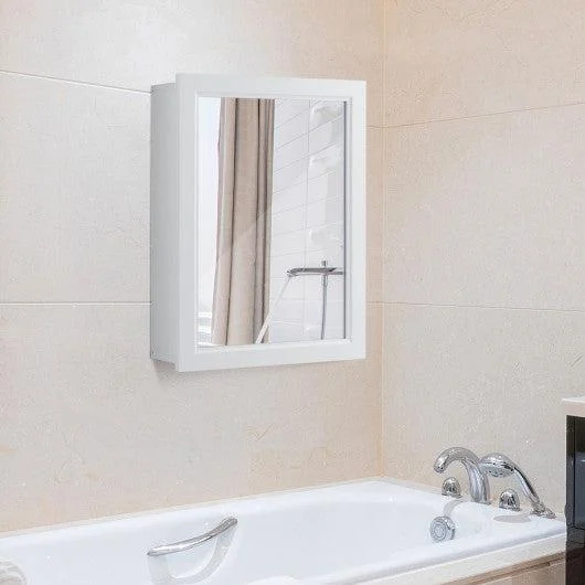 Costway Wall Mounted Adjustable Medicine Storage Mirror Cabinet