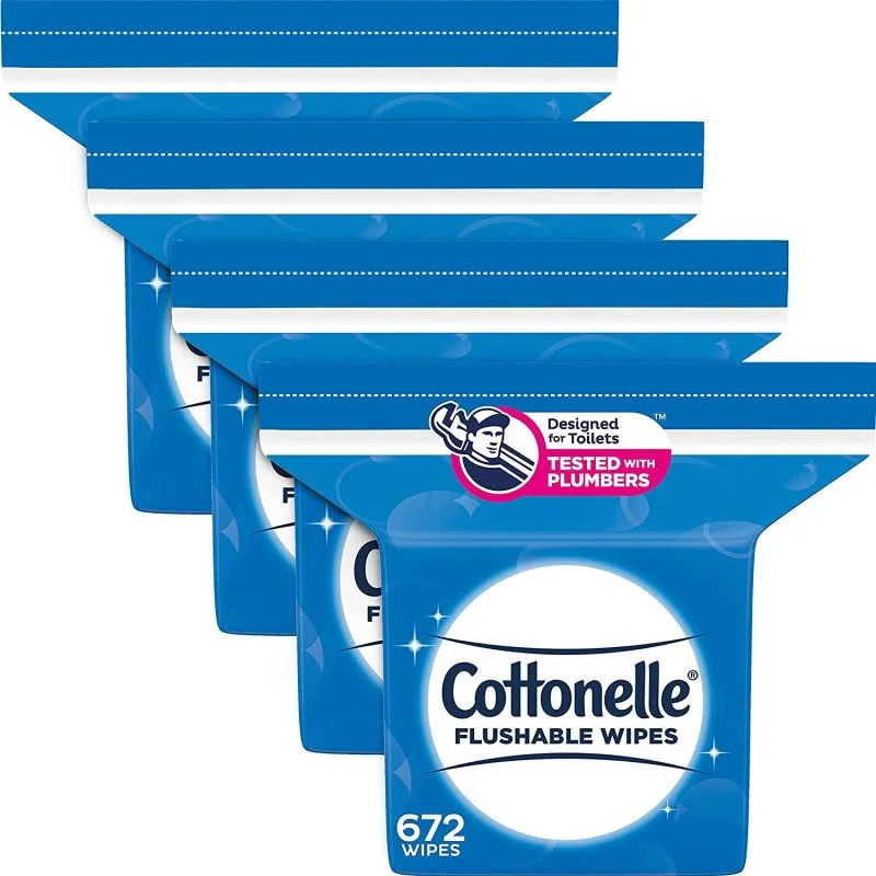 Cottonelle FreshFeel Flushable Wet Wipes, 4 Refill Packs, 168 Wipes