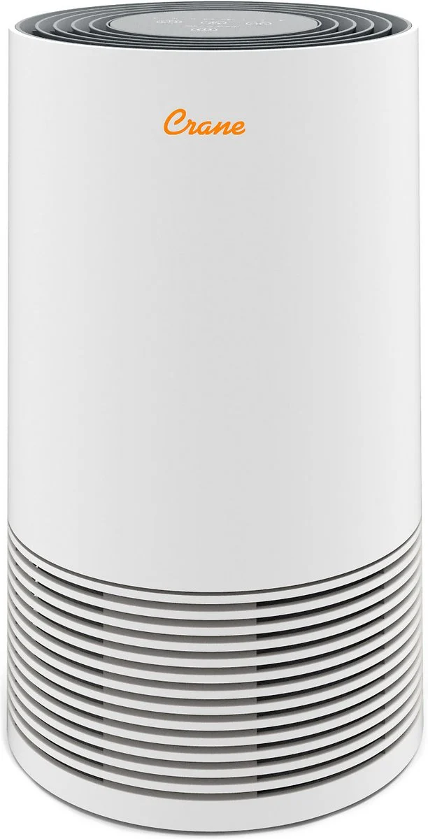 Crane True HEPA Tower Air Purifier, Germicidal UV Light, 300 Sq Feet Coverage, Timer Function, Sleep Mode, Washable Particle Filter