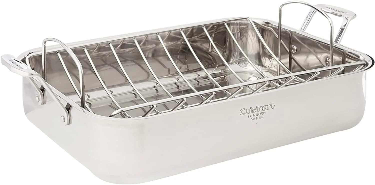 Cuisinart 7117-16UR Chef’s Classic 16-Inch Rectangular Roaster with Rack, Stainless Steel