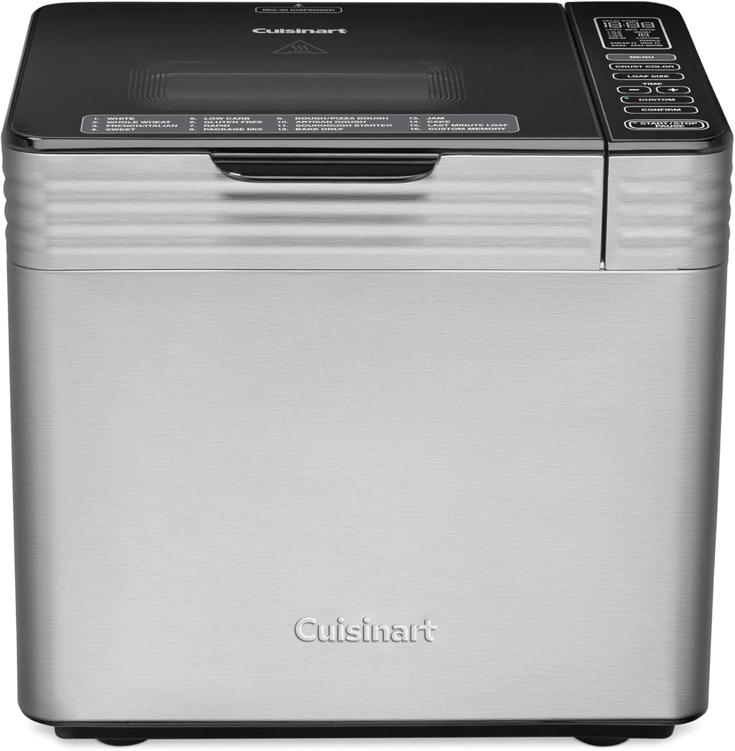 Cuisinart CBK-210 Bread Maker Machine, Stainless Steel Convection Bread Machine with 16 Menu Options, 3 Loaf Sizes Up to 2 Lb.