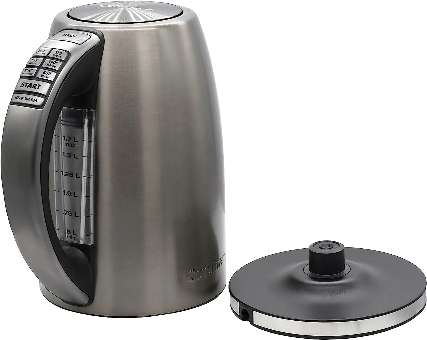 Cuisinart CPK-17GRP1 PerfecTemp 1.7-Liter Electric Kettle, Cordless Electric Tea Kettle, 1500W for Fast Heat-Up, Graphite Gray