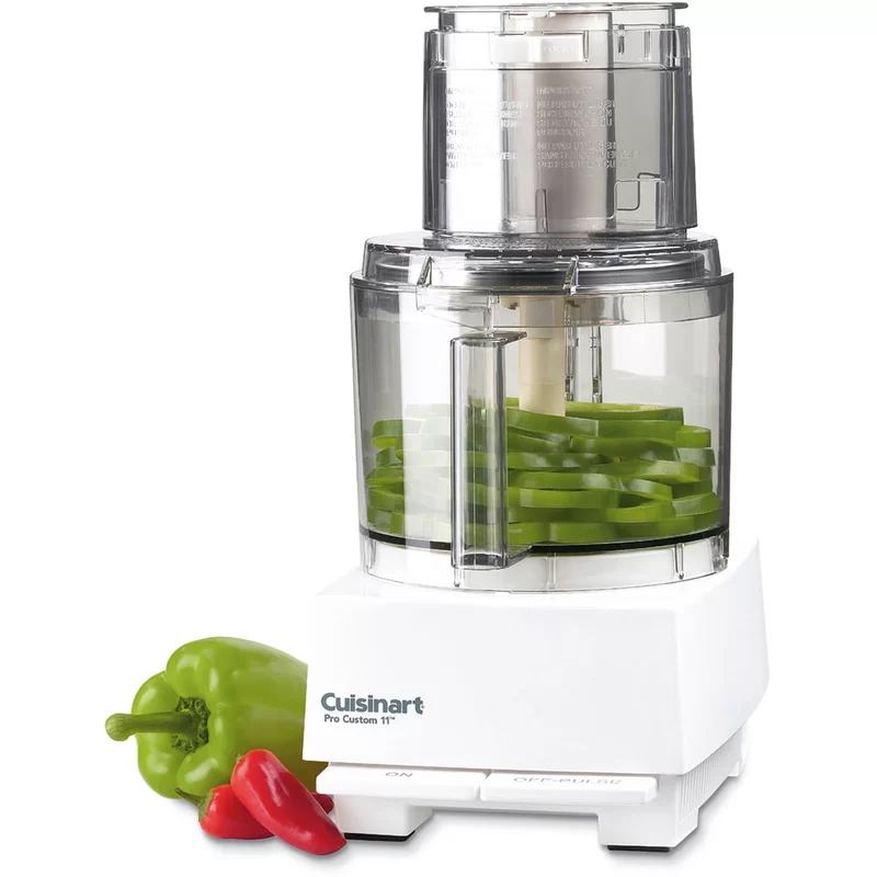 Cuisinart DLC-8SY Pro Custom 11-Cup Food Processor w/ Bamboo Spatula, Spoon & Silicone Spoon Spatula Bundle (4 Items)