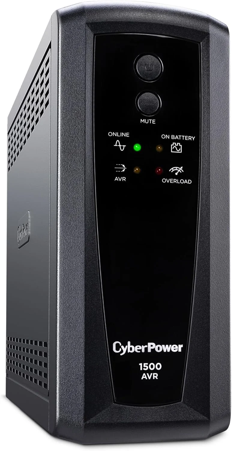 CyberPower CP1500AVRT AVR UPS Battery Backup and Surge Protector, 1500VA/900W, 10 Outlets, Mini-Tower, UL Certified