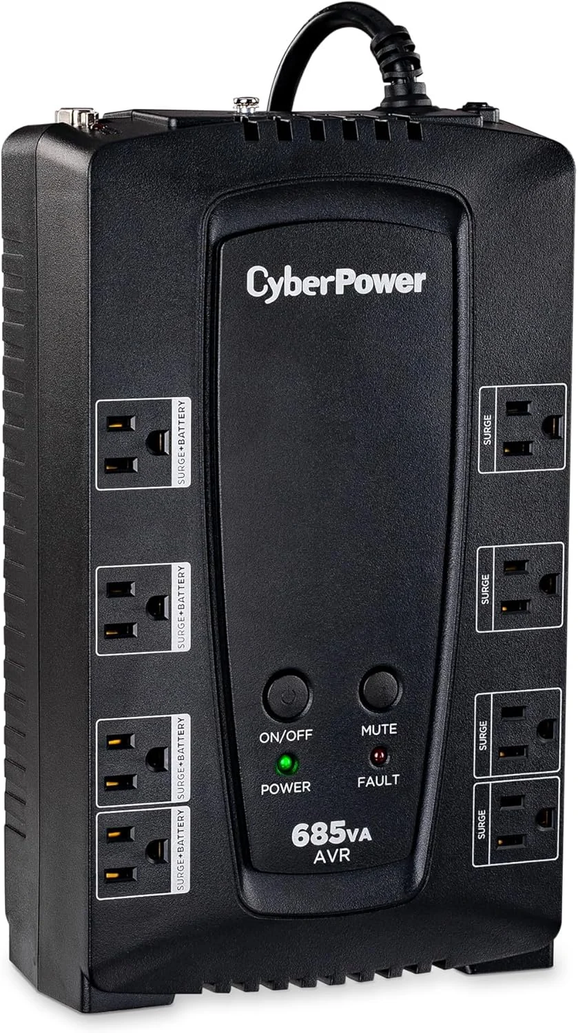 CyberPower CP685AVRG AVR UPS Battery Backup and Surge Protector, 685VA/390W, 8 Outlets, Compact, UL Certified