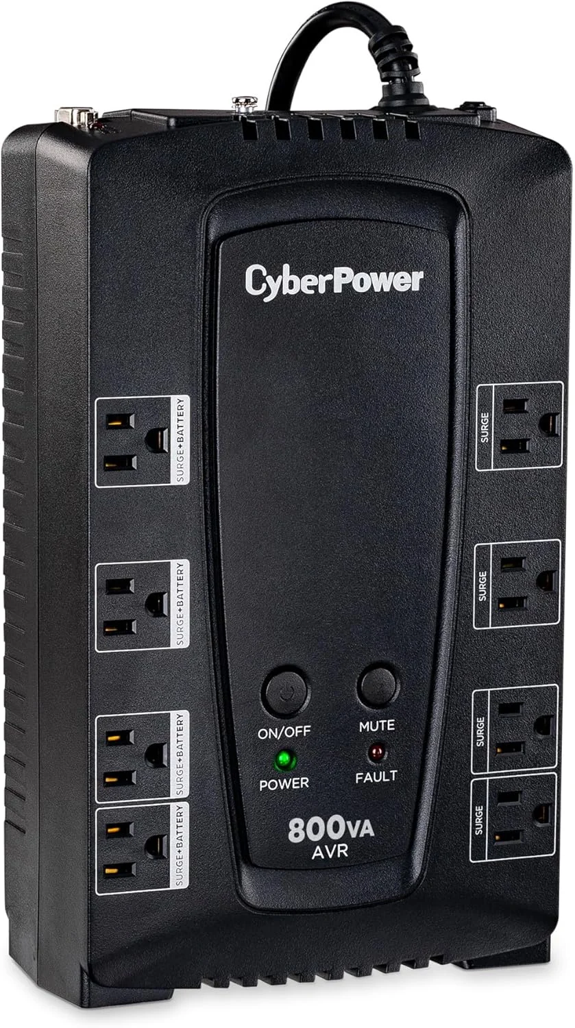 CyberPower CP800AVR AVR UPS Battery Backup and Surge Protector, 800VA/450W, 8 Outlets, Compact, UL Certified