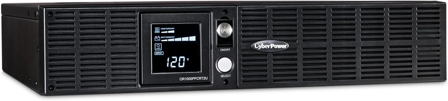 CyberPower OR1000PFCRT2U PFC Sinewave UPS System, 1000VA/700W, 8 Outlets, AVR, 2U Rack/Tower