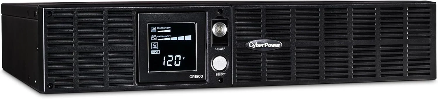 CyberPower OR1500LCDRT2U Smart App LCD UPS System, 1500VA/900W, 8 Outlets, AVR, 2U Rack/Tower