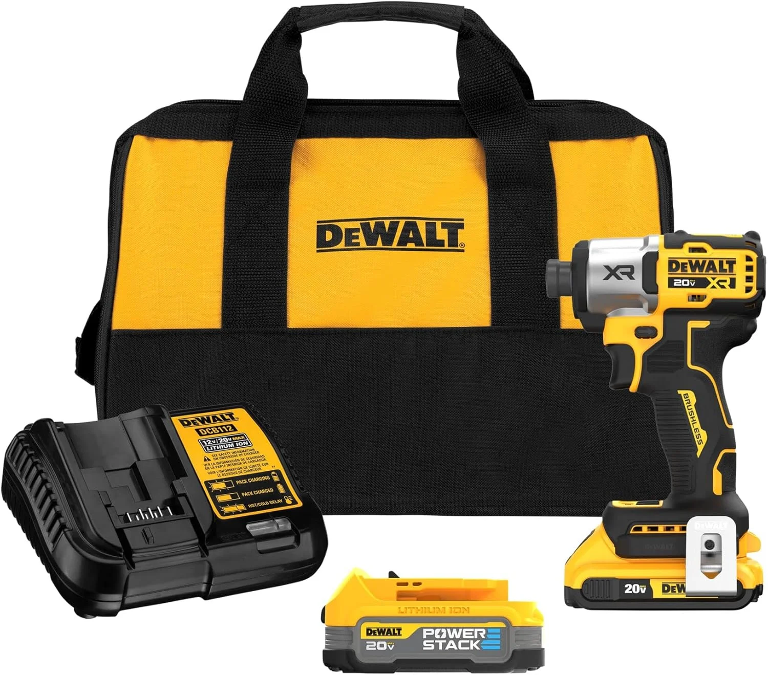 DEWALT DCF845D1E1 XR 20-volt Max 1/4-in Brushless Cordless Impact Driver (Battery and Charger Included with Soft Bag)