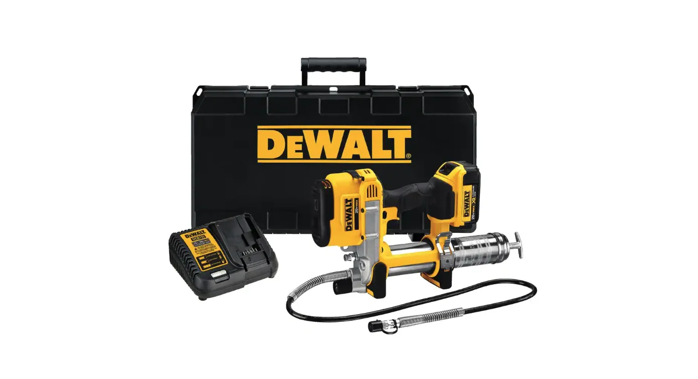 DEWALT DCGG571M1 20-Volt MAX Cordless 10,000 PSI Variable Speed Grease Gun, (1) 20-Volt 4.0Ah Battery & Charger
