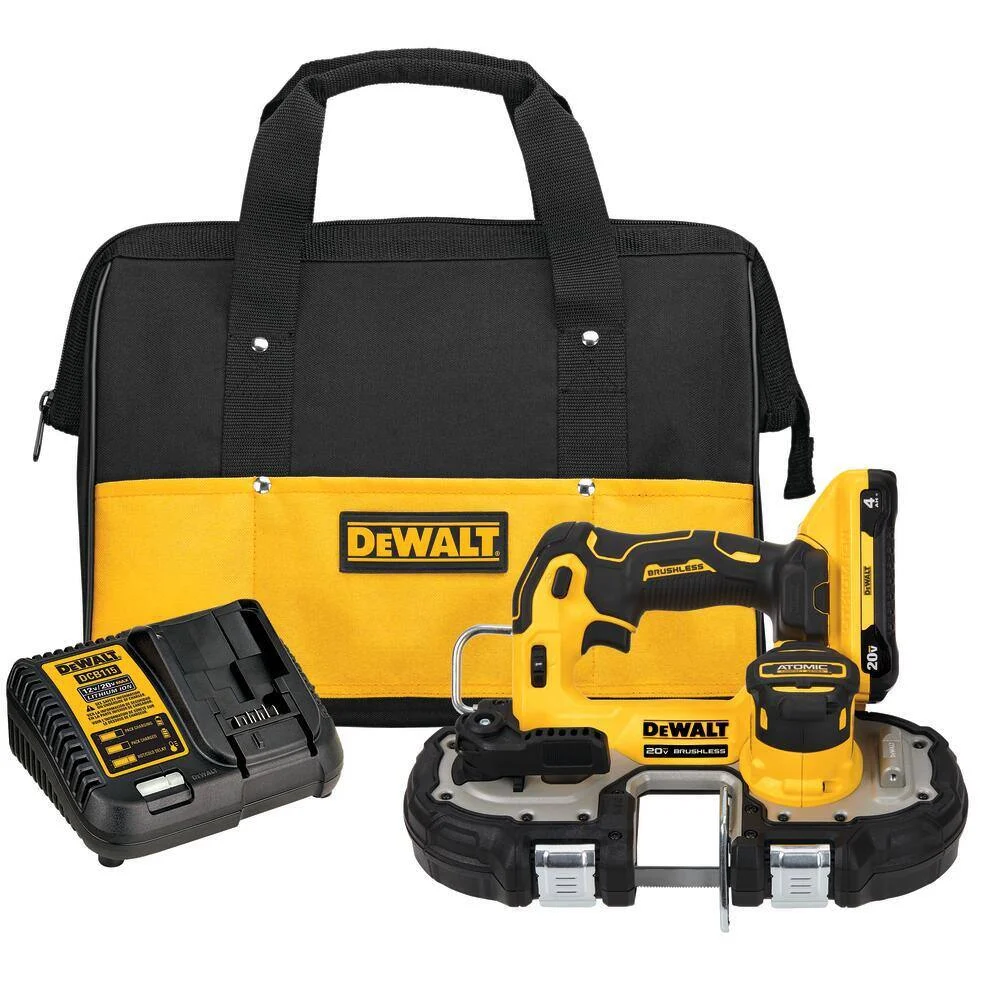 DEWALT DCS377Q1 ATOMIC 20V MAX Lithium-Ion Cordless Brushless 1-3/4 in. Bandsaw Kit with 4.0Ah Battery, Charger and Bag