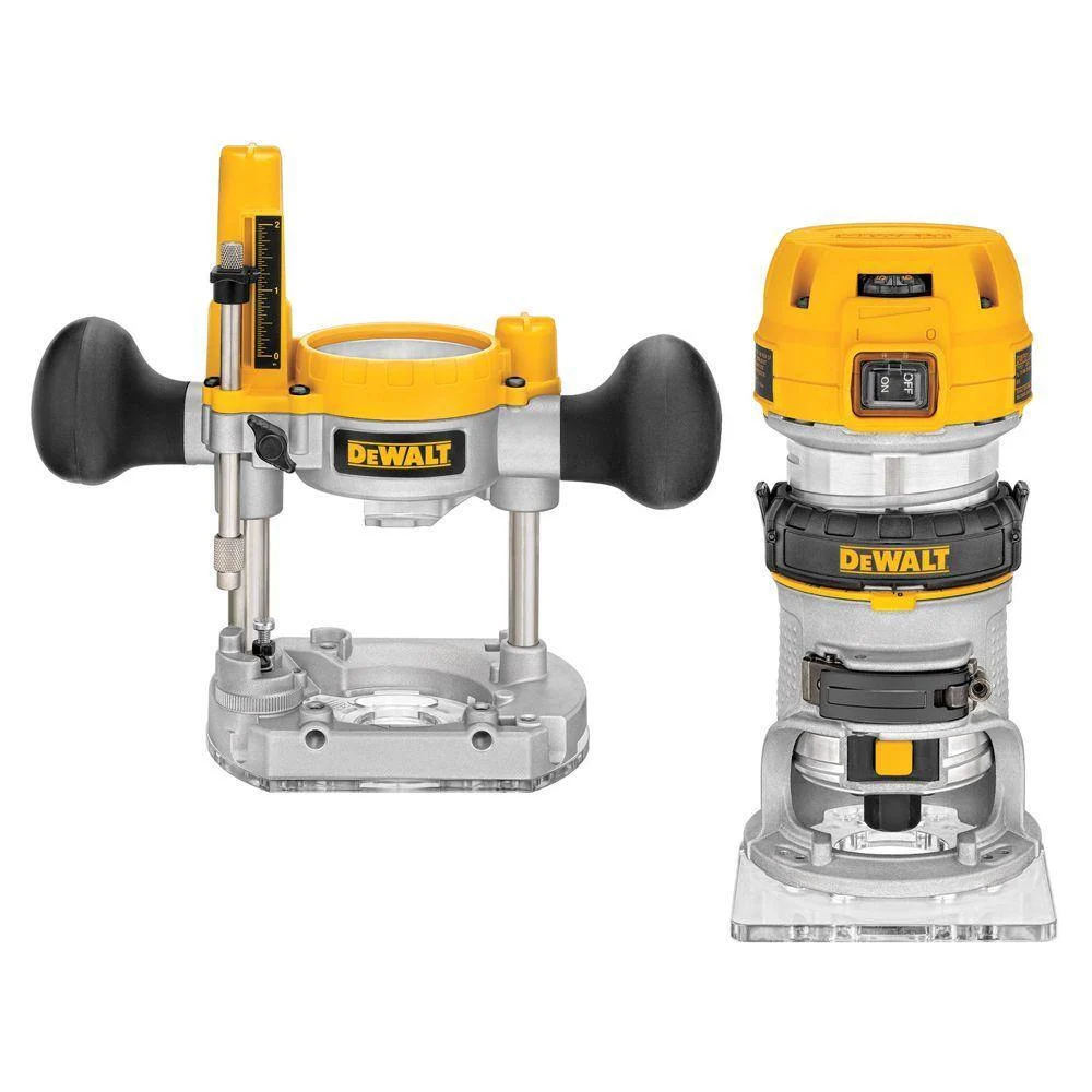 DEWALT DWP611PK 7 Amp Corded 1-1/4 Horsepower Compact Router with Plunge Base and Bag