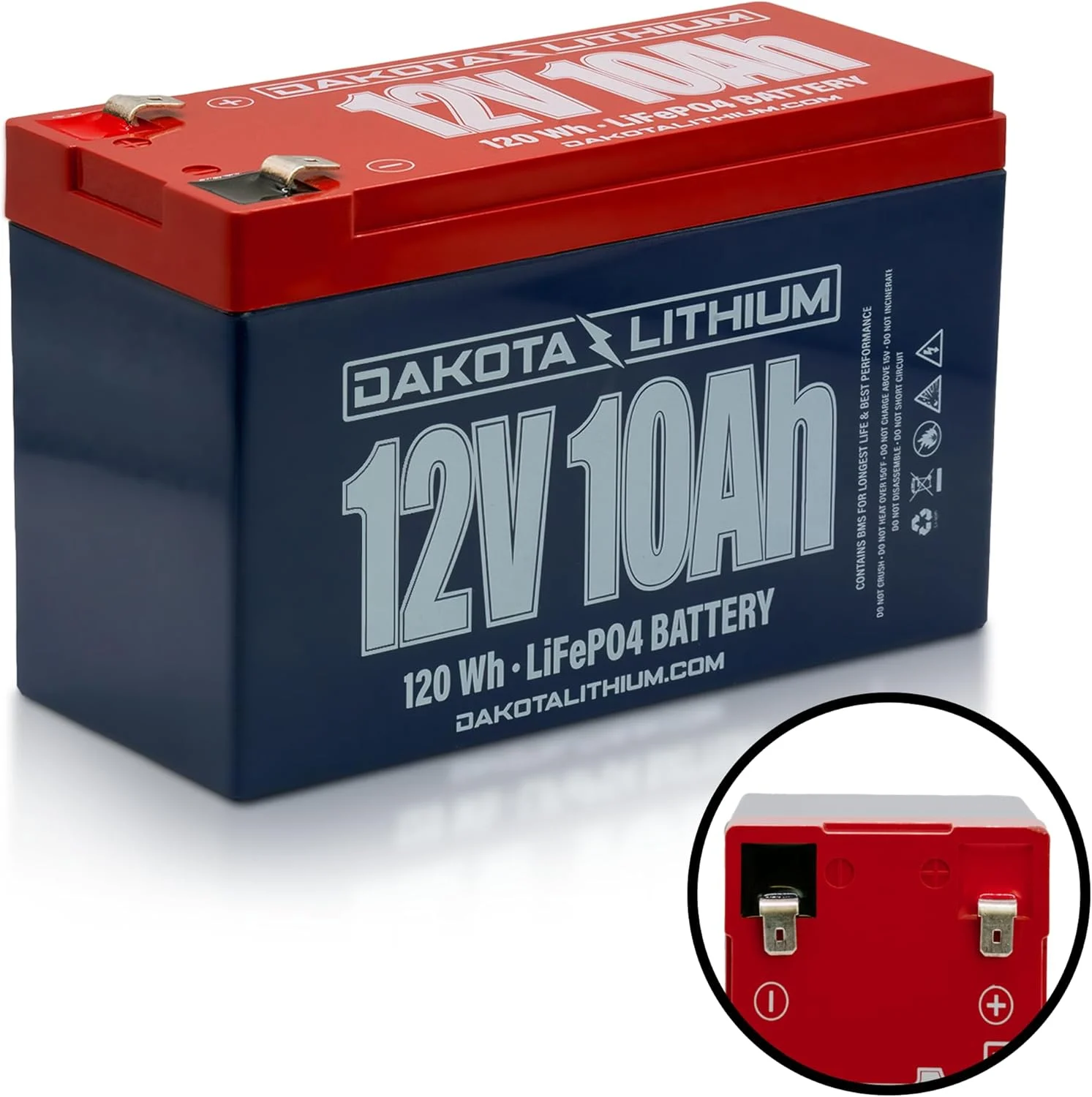 Dakota Lithium – 12V 10Ah LiFeP04 Deep Cycle Battery – 11 Year USA Warranty 2000+ Cycles – Built in BMS – For Ice Fishing, Kayaks, Fish Finders and More