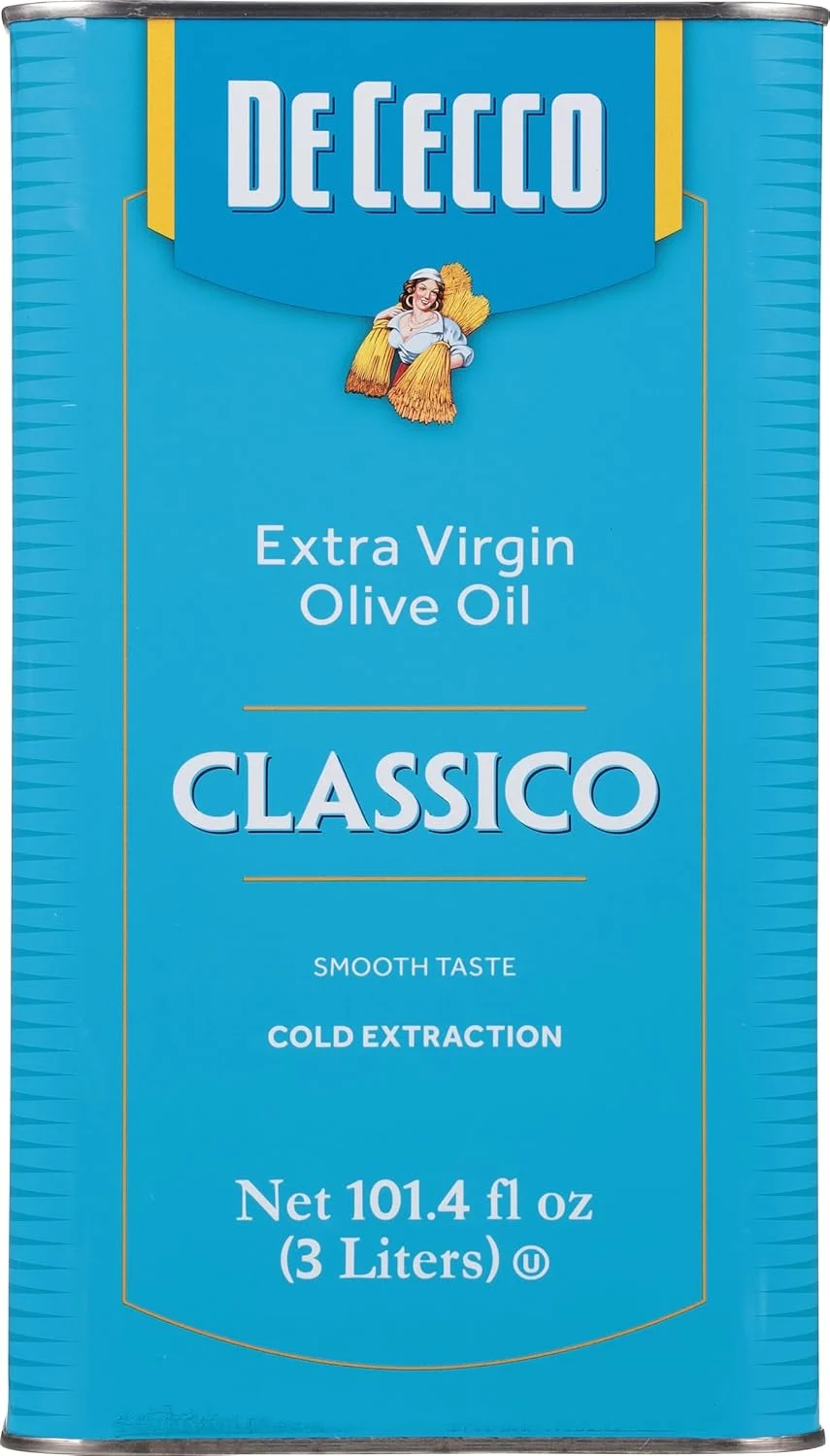 De Cecco Extra Virgin Olive Oil, Classico, Cold Extraction, Great for Cooking & Smooth Taste, 101.4 Fl Oz