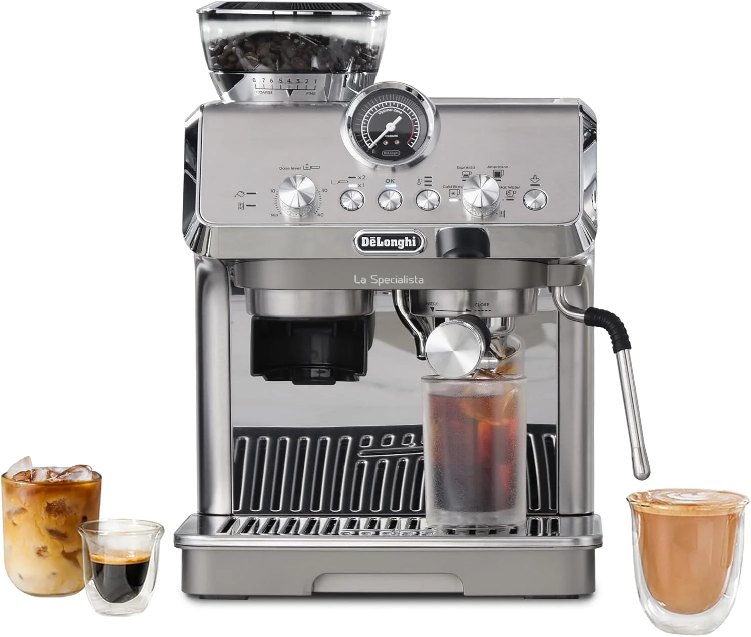 De’Longhi EC9255M La Specialista Arte Evo Espresso Machine – Compact Cold Brew Coffee Maker with Grinder
