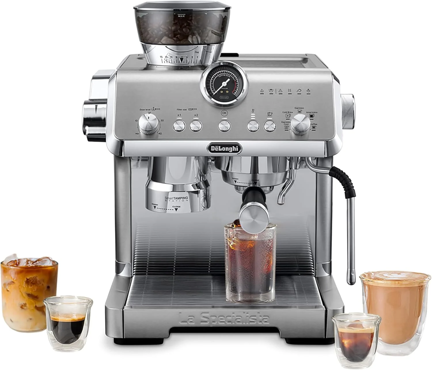 De’Longhi EC9555M La Specialista Opera Espresso Machine – Cold Brew & Espresso Maker with Smart Tamping, Burr Grinder