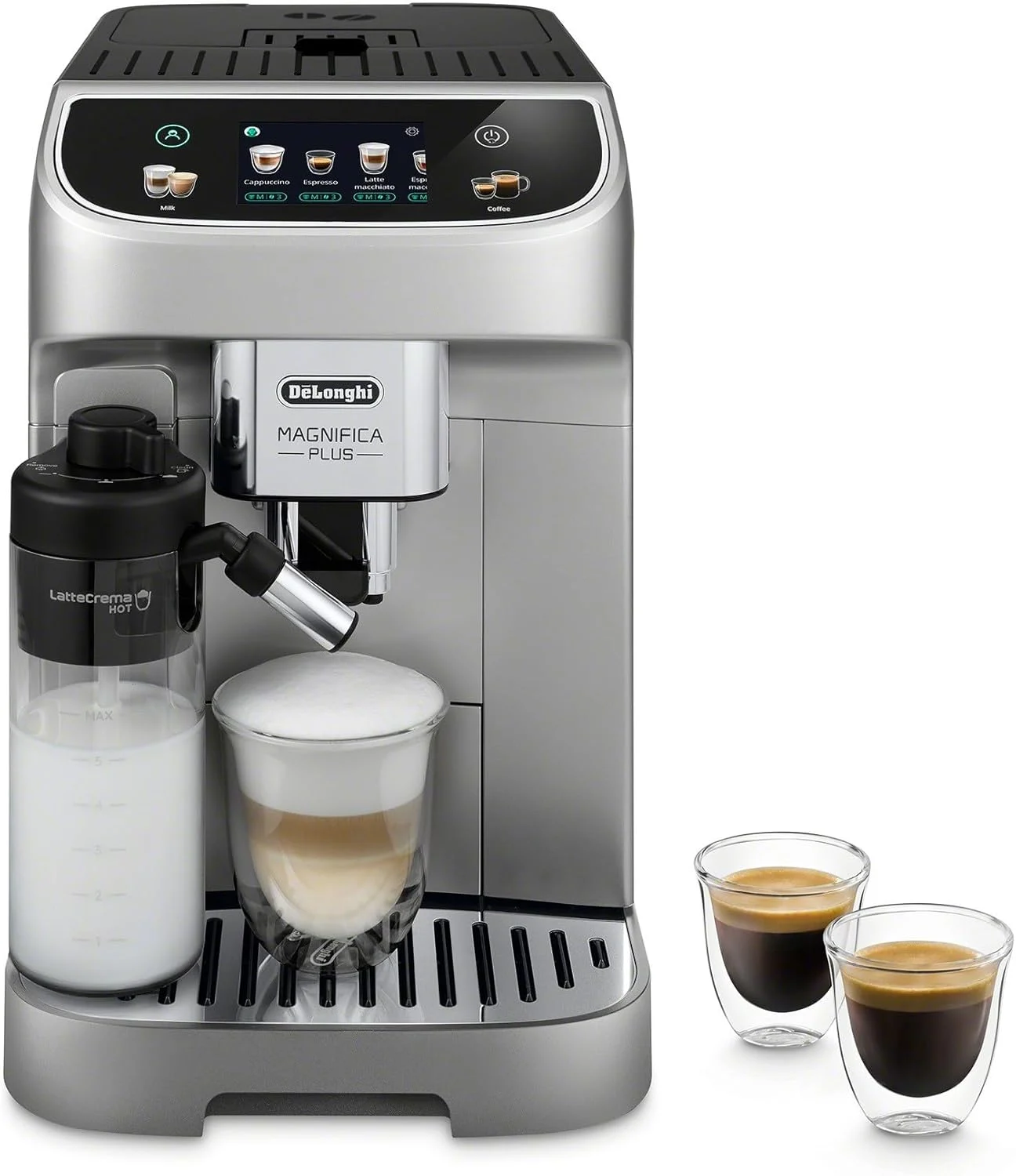 De’Longhi ECAM32070SB Magnifica Plus Fully Automatic Espresso Machine – Brew 18+ One Touch Coffee Recipes