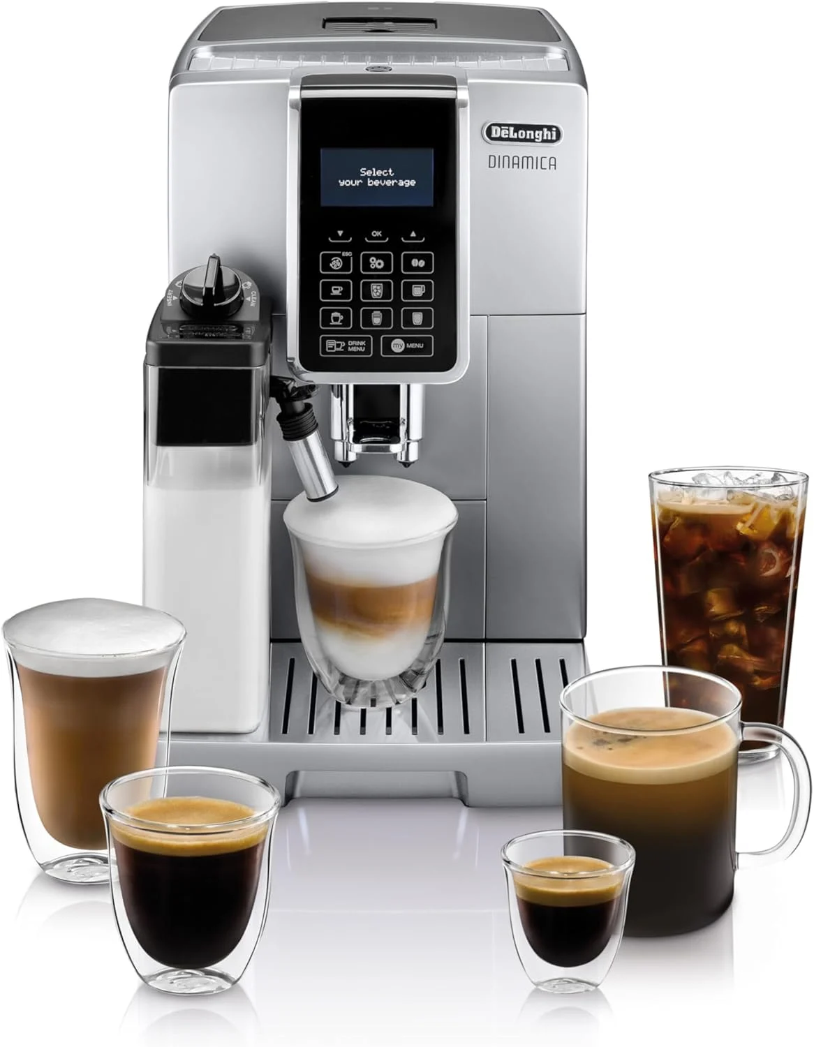 De’Longhi ECAM35075SI Dinamica LatteCrema Espresso Machine with Automatic Milk Frother, Silver