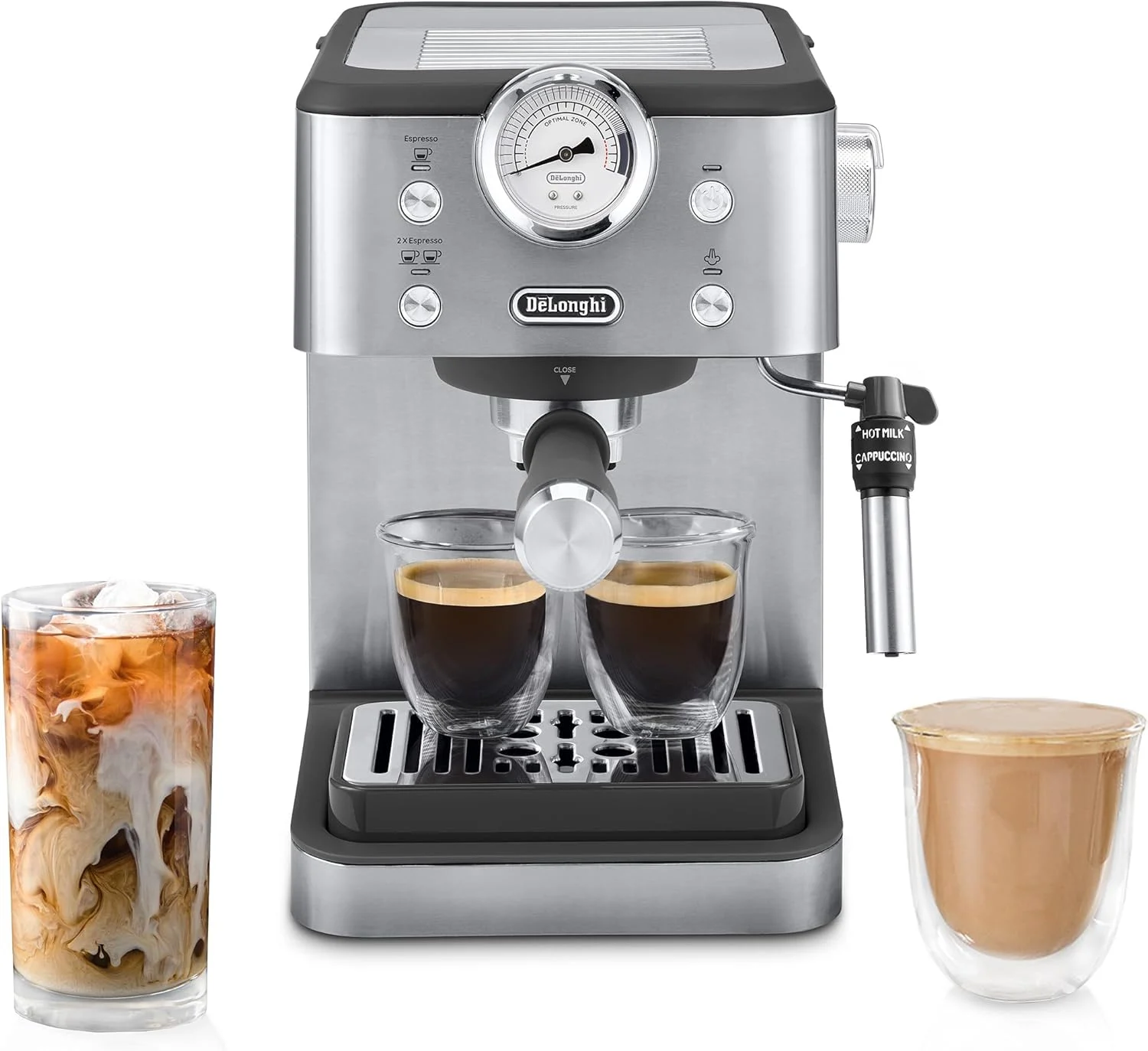 De’Longhi EM450M Classic Espresso Machine with Milk Frother, 15-Bar Pump & Temperature Control – Barista Coffee Maker Kit