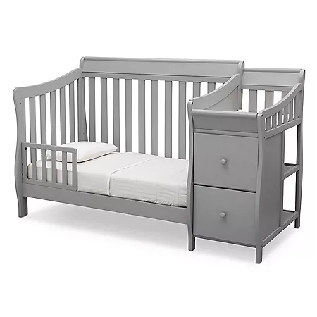 Delta Children Bentley Convertible Crib ‘N’ Changer, “S” Series, Gray