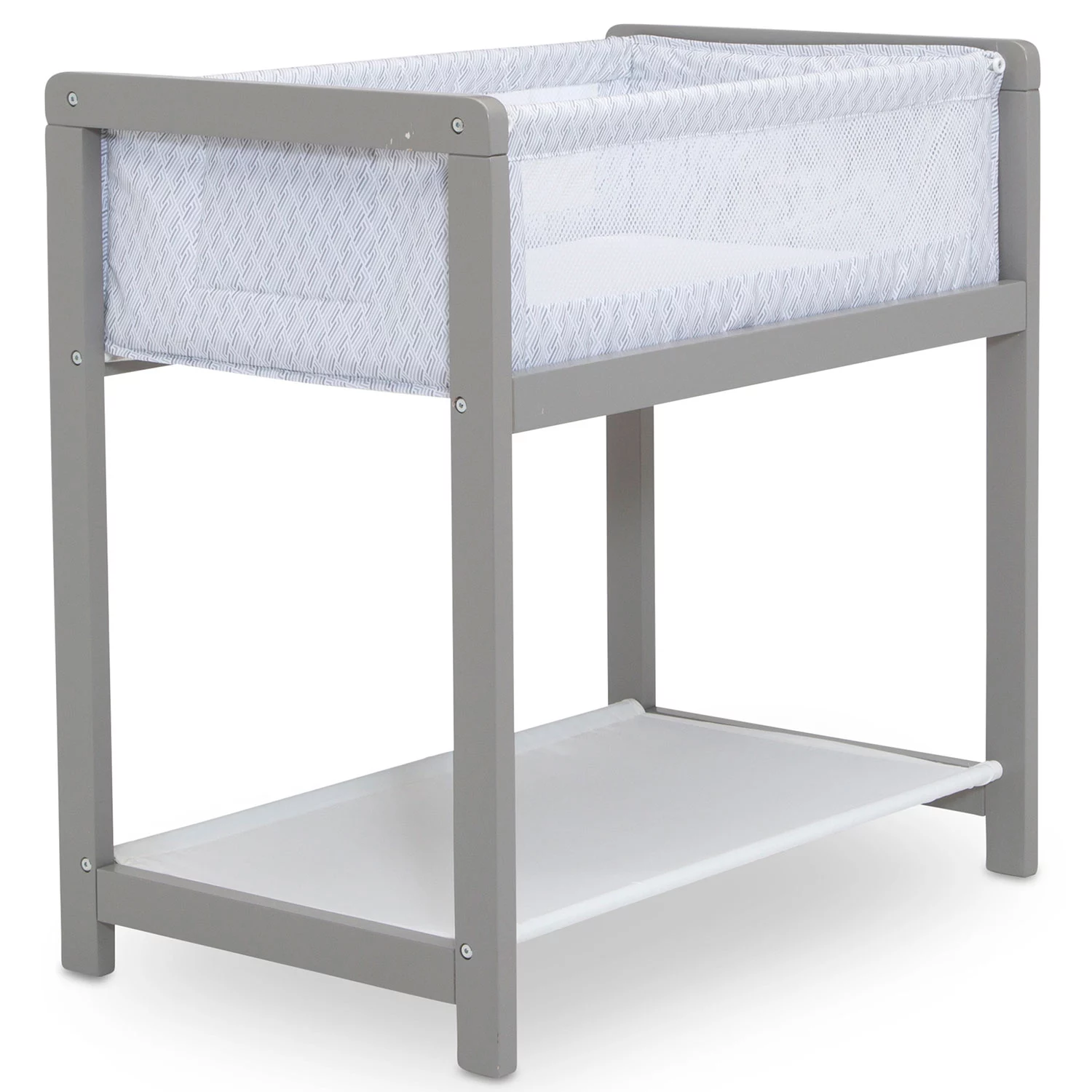 Delta Children Classic Wood Bedside Bassinet Sleeper – Portable Crib with High-End Wood Frame, Link