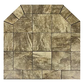 Diamond Hearths Radiant Traditional Edge 32" x 24" Type I Standard Board Chocolate Fawn Tile Ember Protection