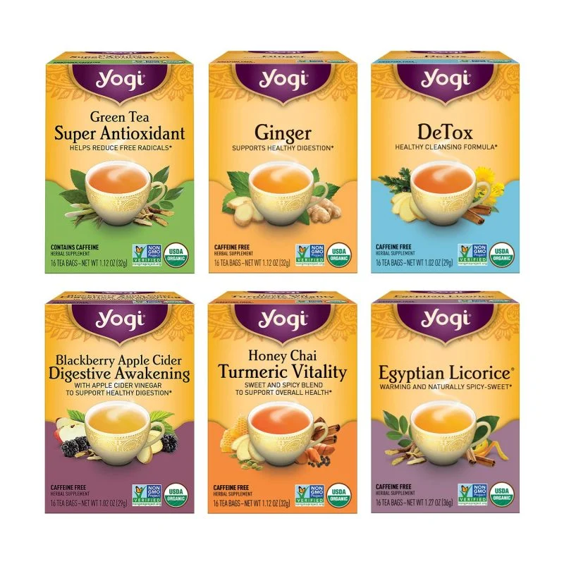 Yogi Tea Digestion and Detox Tea Variety Pack Sampler, 6 Pack, 96 Tea Bags