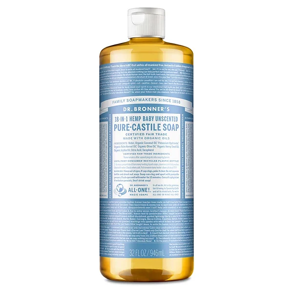 Dr. Bronner’s – Pure – Castile Liquid Soap (Baby Unscented) – Made Organic Oils