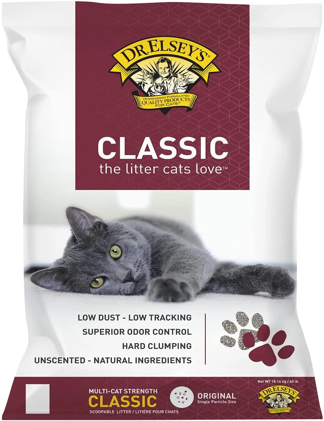Dr. Elsey’s Precious Cat Classic Premium Clumping Cat Litter, 40 lb Bag