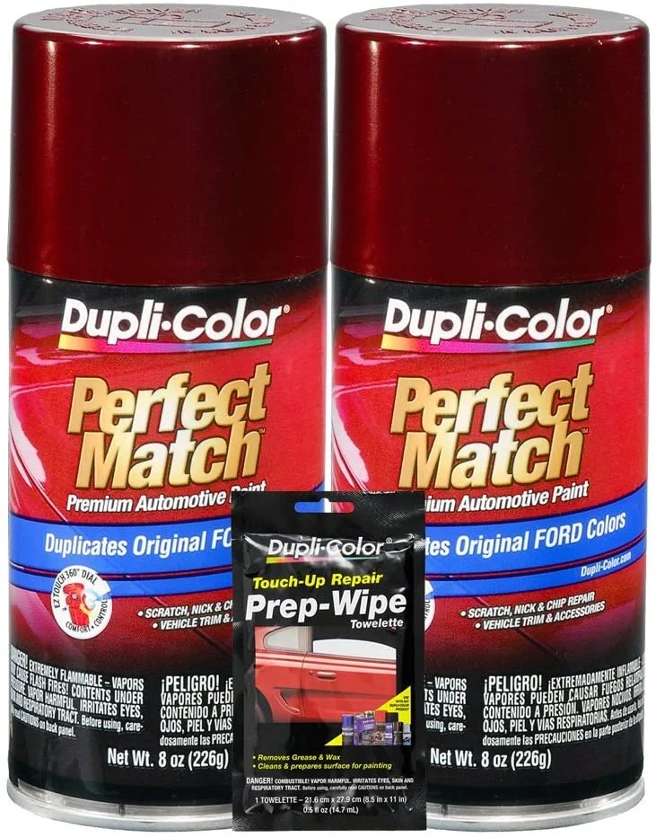Dupli-Color Dark Toreador Red Exact-Match Automotive Paint for Ford Vehicles – 8 oz