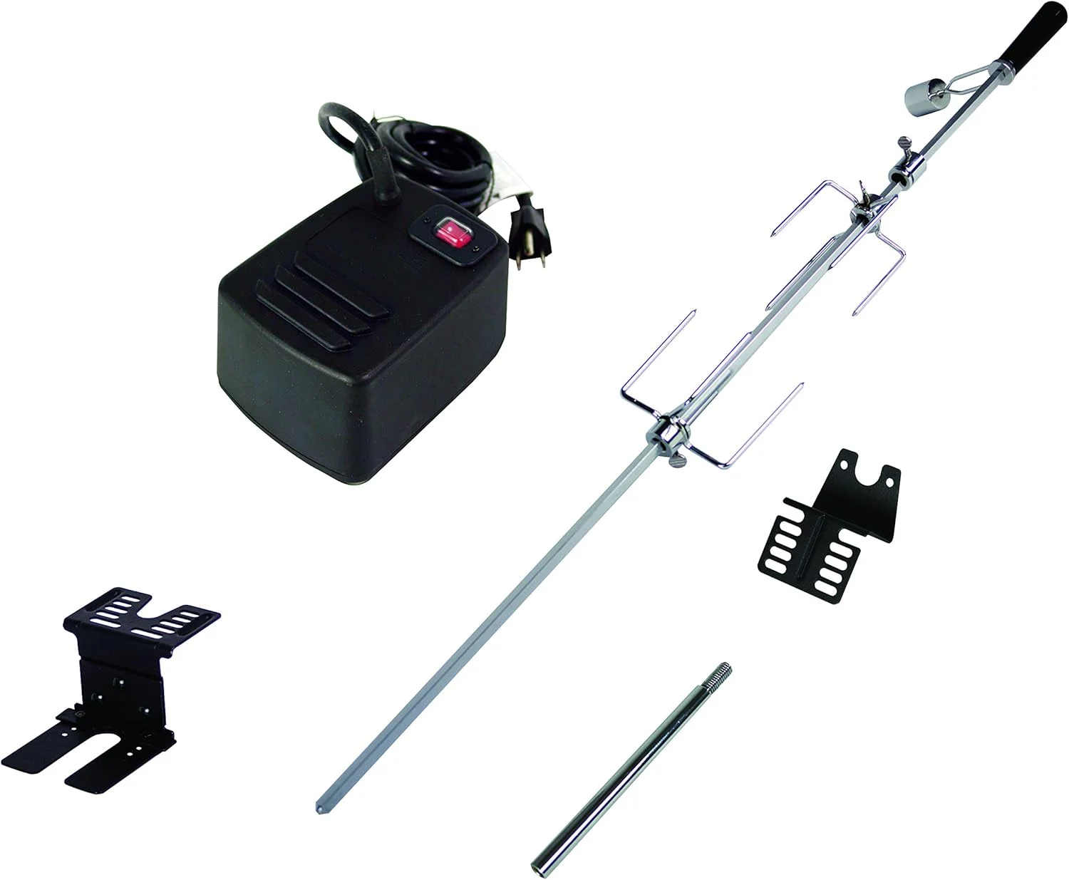 Dyna-Glo Universal Heavy Duty Rotisserie Kit for Grills, Black & Silver