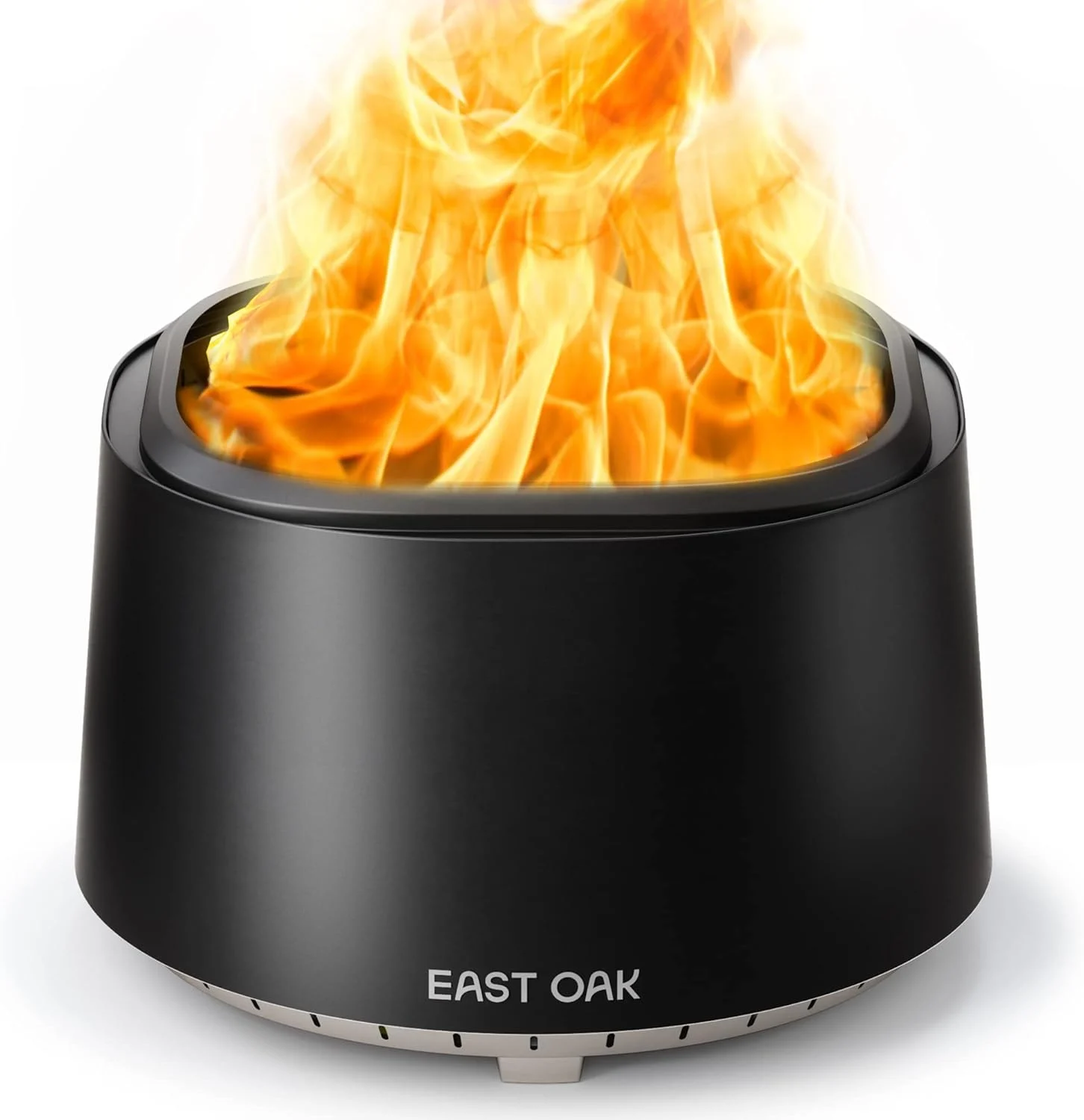 EAST OAK Fire Pit 29″, Stainless Steel Smokeless Fire Pits for Outside Large Wood Burning Firepit with Poker & Removable Ash Pan, Portable Bonfire Pit for Patio, Backyard,Pitch Charcoal