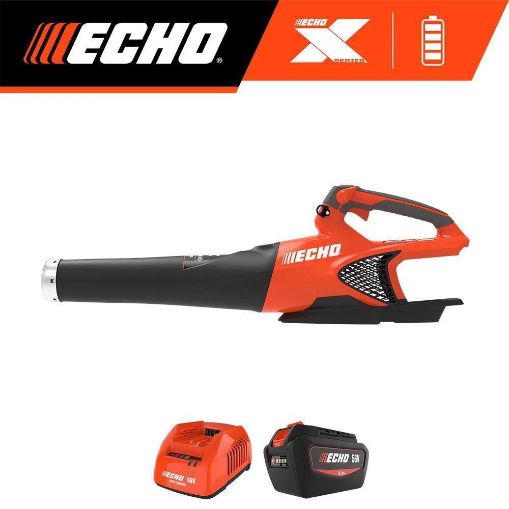 ECHO DPB-2610R2 56V X Series 158 MPH 549 CFM Brushless Cordless Battery Powered Handheld Leaf Blower w/ 5. 0Ah Battery and Rapid Charger