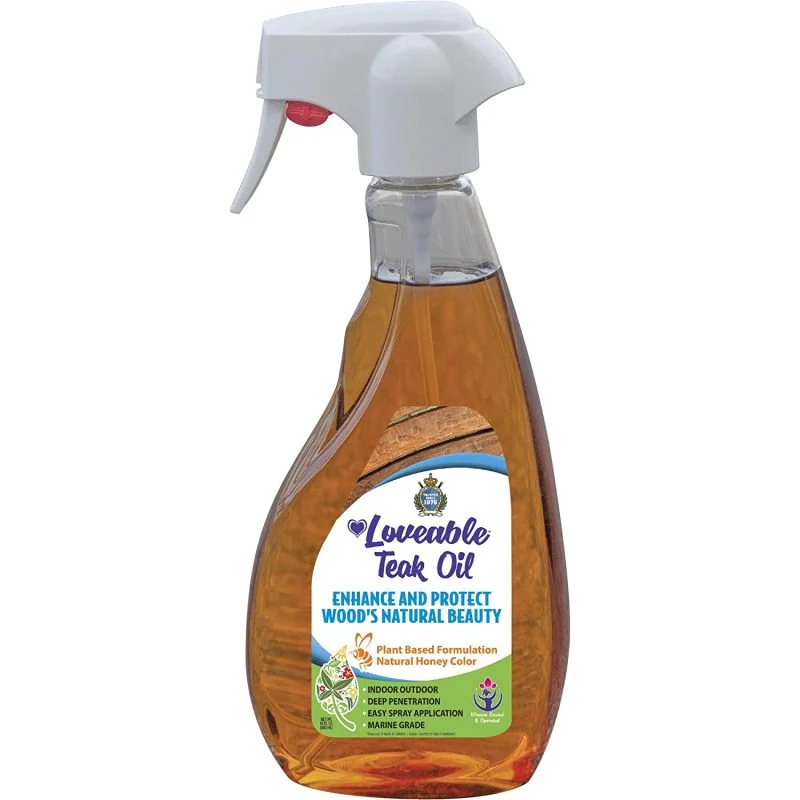 EcoDecors Loveable Protective Teak Oil – Convenient Spray Bottle 16 oz.