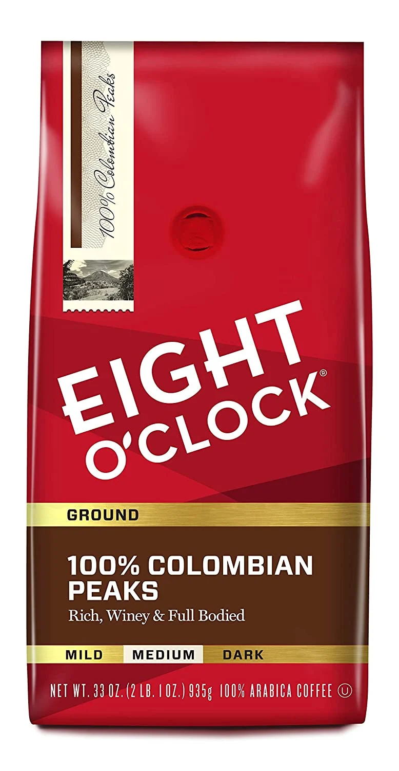 Eight O’Clock Ground Coffee 100% Colombian Peaks 33 Ounce (Pack of 1)