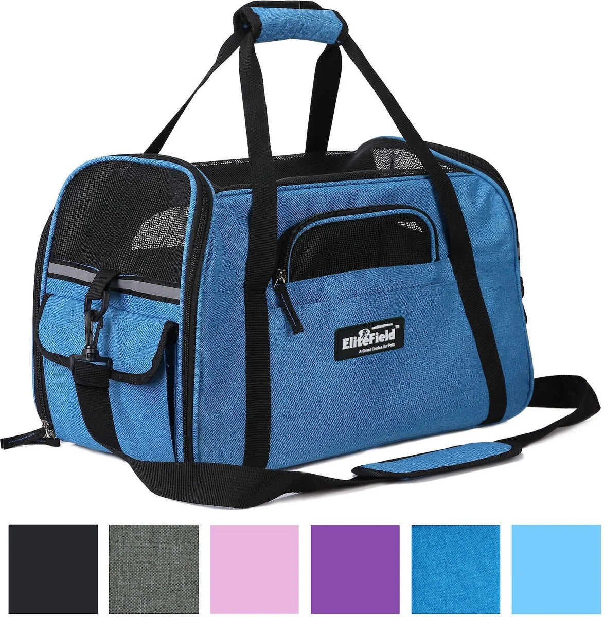 EliteField Soft-Sided Airline-Approved Pet Carrier Bag, Sapphire Blue