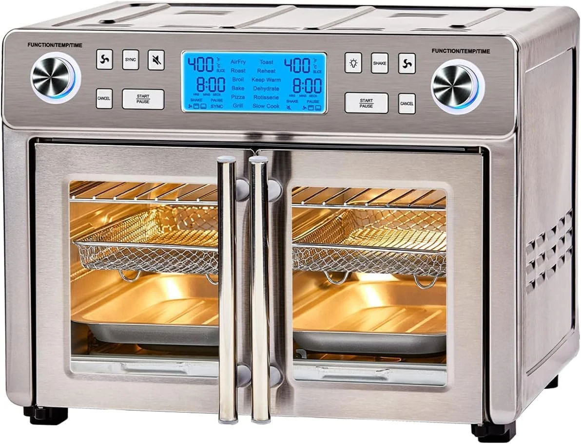 Emeril Lagasse Dual Zone 360 Air Fryer Oven Combo with French Door, 25 QT Extra Large, Cook Two Foods in Different Ways