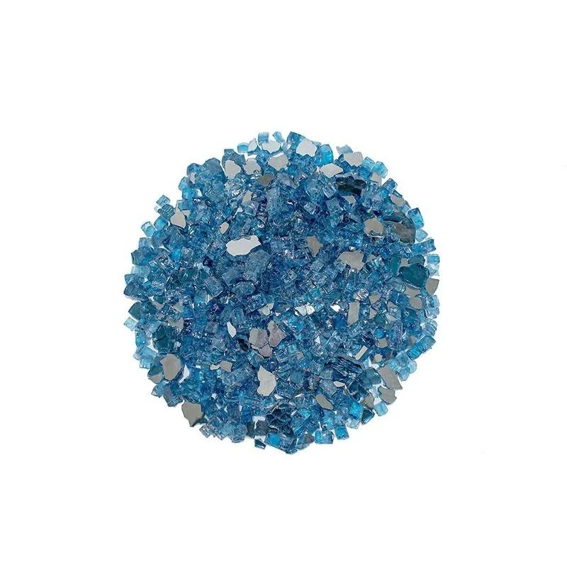 Enhance A Fire 0.5" 5 Lb. Celestite Blue Reflective Crushed Tempered Fire Glass for Gas Fireplace, Electric Fireplace and Outdoor Gas Firepit