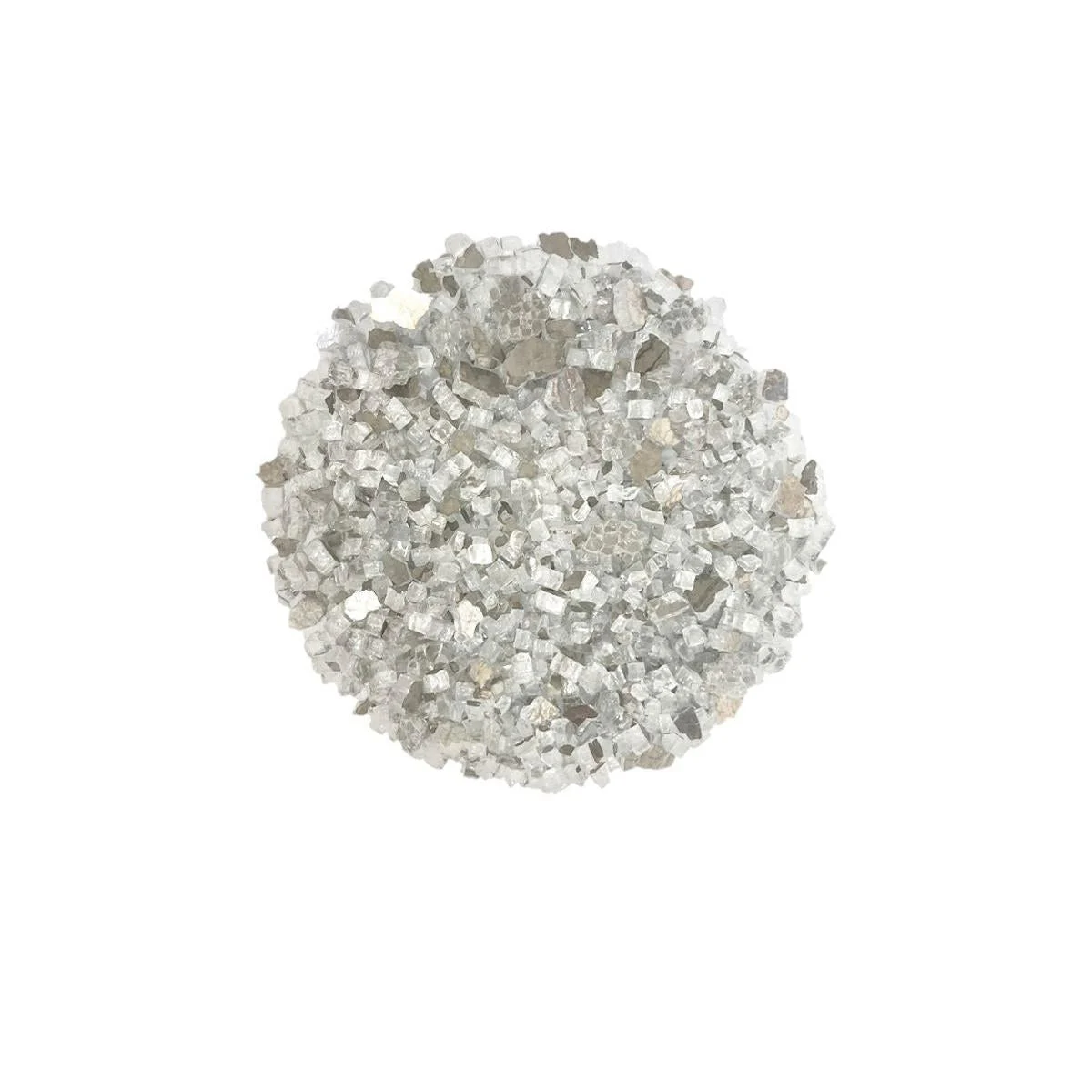 Enhance A Fire 0.5" 5 Lb. Clear Silver Reflective Crushed Tempered Fire Glass for Gas Fireplace, Electric Fireplace and Outdoor Gas Firepit