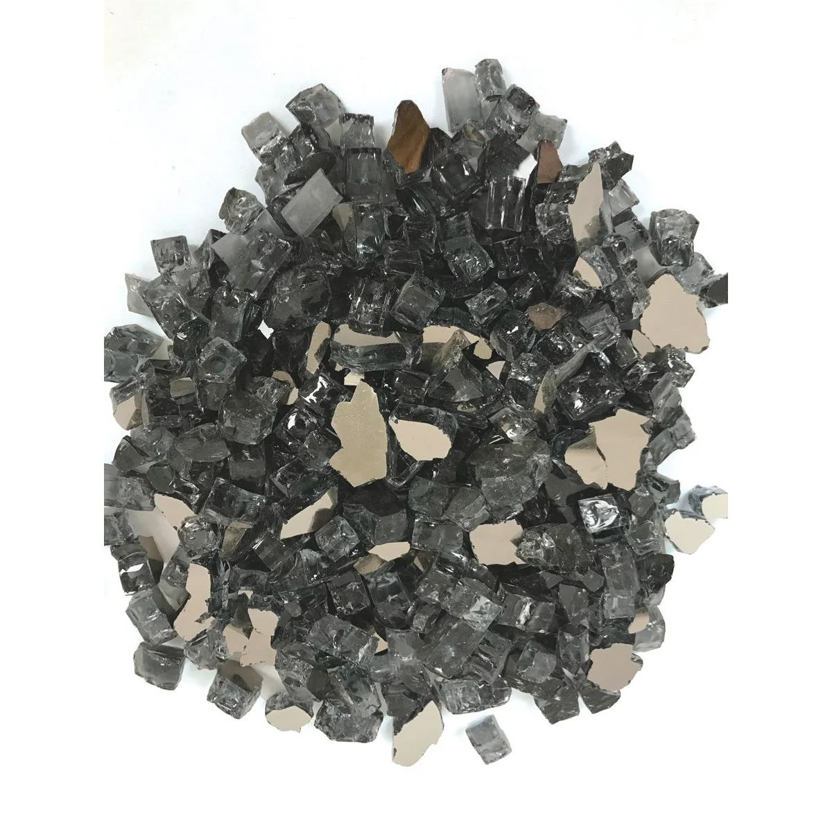 Enhance A Fire 0.5" 5 Lb. Graphite Grey Reflective Crushed Tempered Fire Glass for Gas Fireplace, Electric Fireplace and Outdoor Gas Firepit