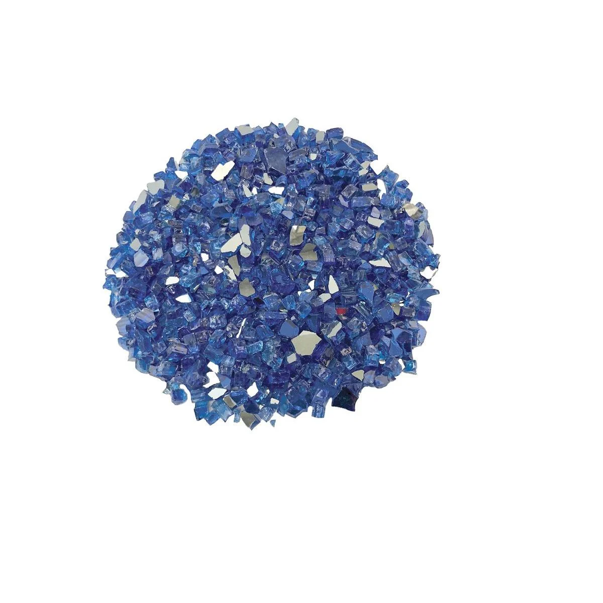 Enhance A Fire 0.5" 5 Lb. Parade Blue Reflective Crushed Tempered Fire Glass for Gas Fireplace, Electric Fireplace and Outdoor Gas Firepit