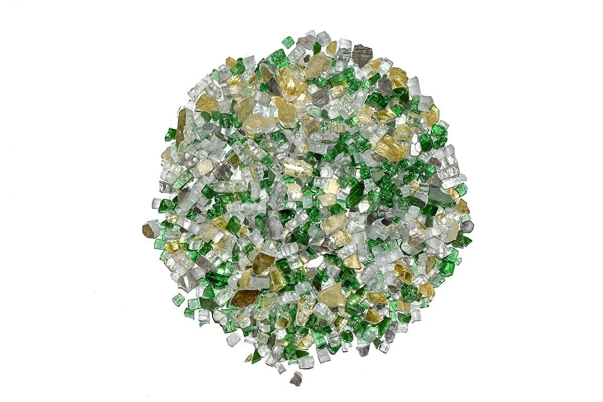 Enhance A Fire 0.50" 5 Lb. Cool Jazz Reflective Premium Mixed Fire Glass for Gas Fireplace, Electric Fireplace and Outdoor Gas Firepit