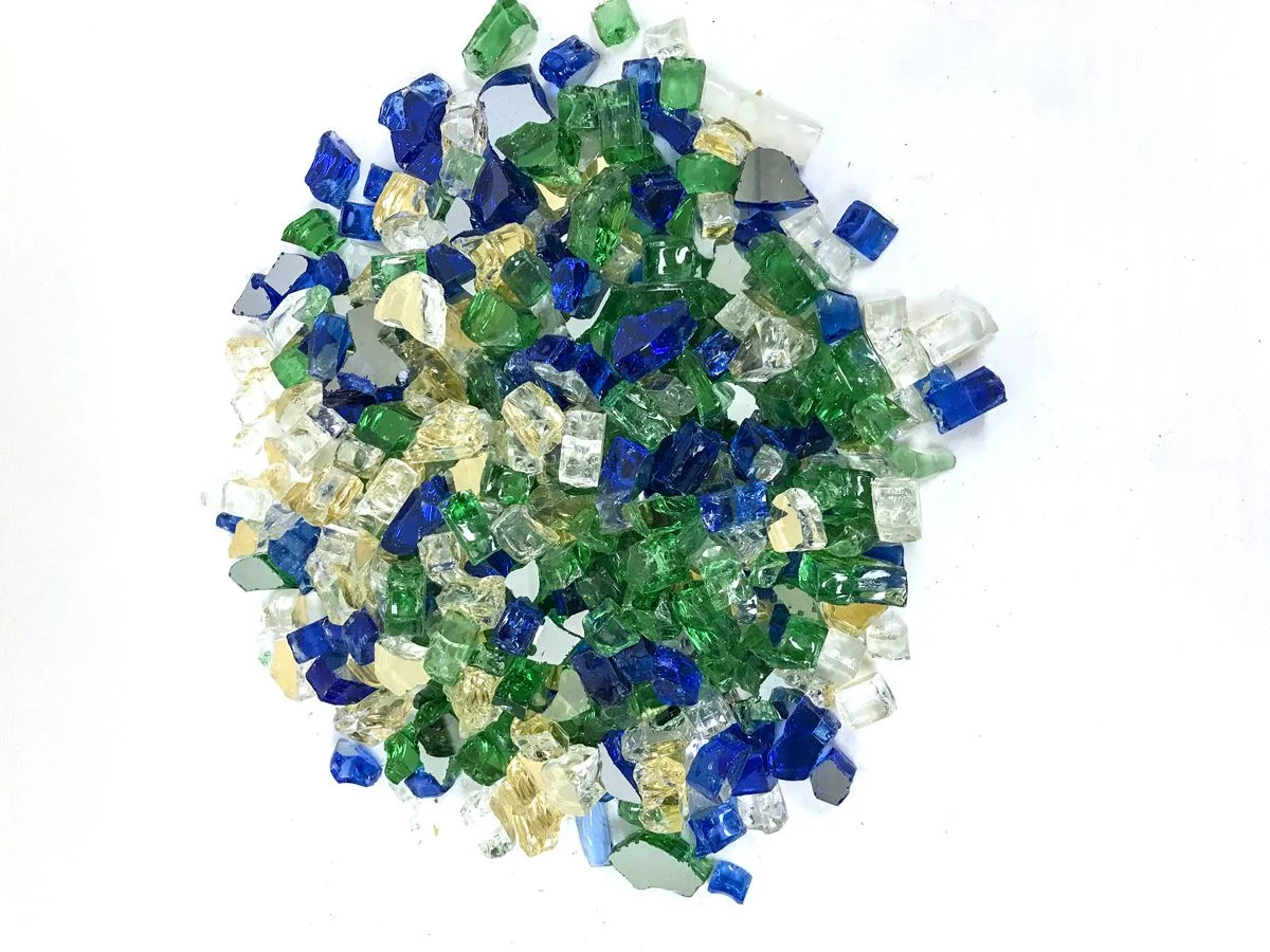 Enhance A Fire 0.50" 5 Lb. Opera Reflective Premium Mixed Fire Glass for Gas Fireplace, Electric Fireplace and Outdoor Gas Firepit