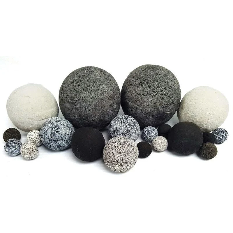 Enhance A Fire 1-4" 20-Piece 1.75 Lb. Grey Days Decorative Ceramic Fiber Ball Set for Gas Fireplace, Log Set and Firepit